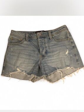 Hollister High-Rise Mom Short 3 Women's Light Wash Denim Shorts 5 W27 Pockets